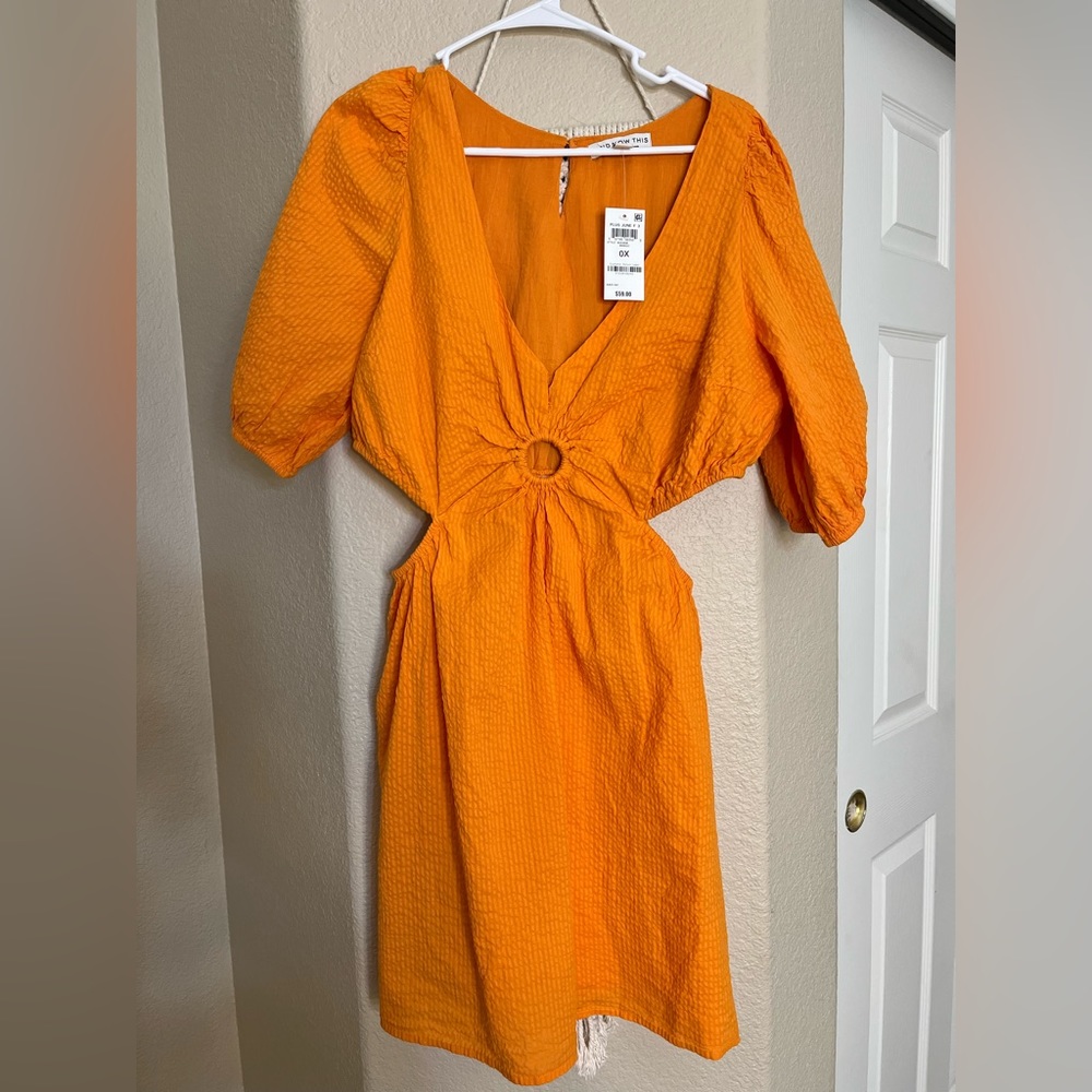 Junior orange dress never used size 0x